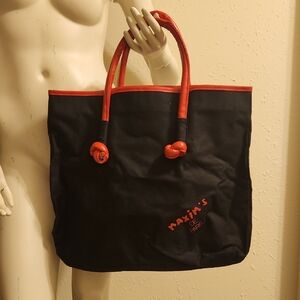 Vintage Maxim's De Paris Black and Red Tote Bag